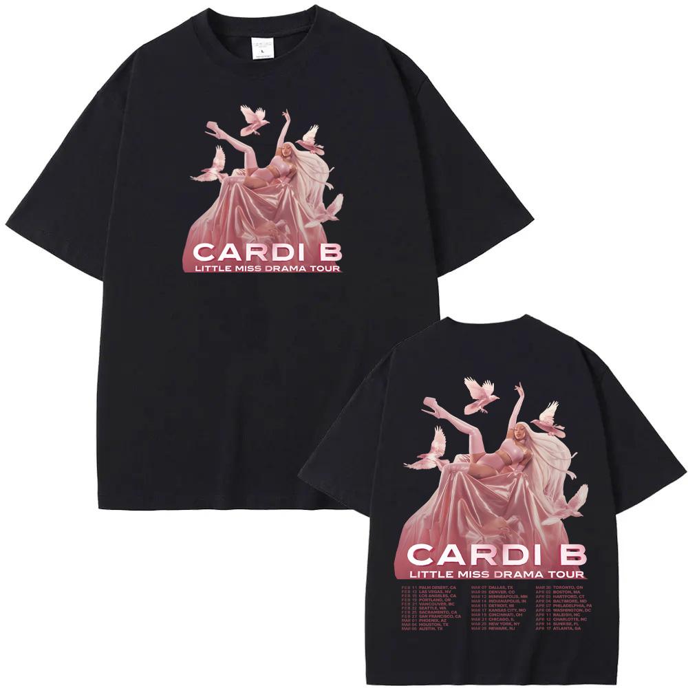 

Cardi B LITTLE MISS DRAMA TOUR T-SHIRT 2026new Style Round Neck Summer 100%Cotton High Quality FashionTshirt Singer s Same Style 4XL