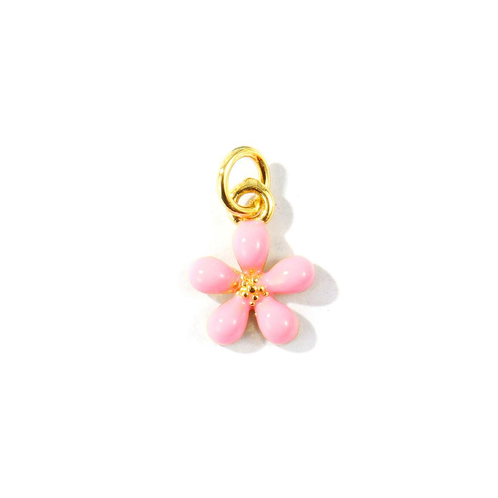 2pcs Mini Flower Charms Multicolor Enamel Brass 18K Gold Plated Pendants For DIY Necklace Earrings Jewelry Findings 14x9mm