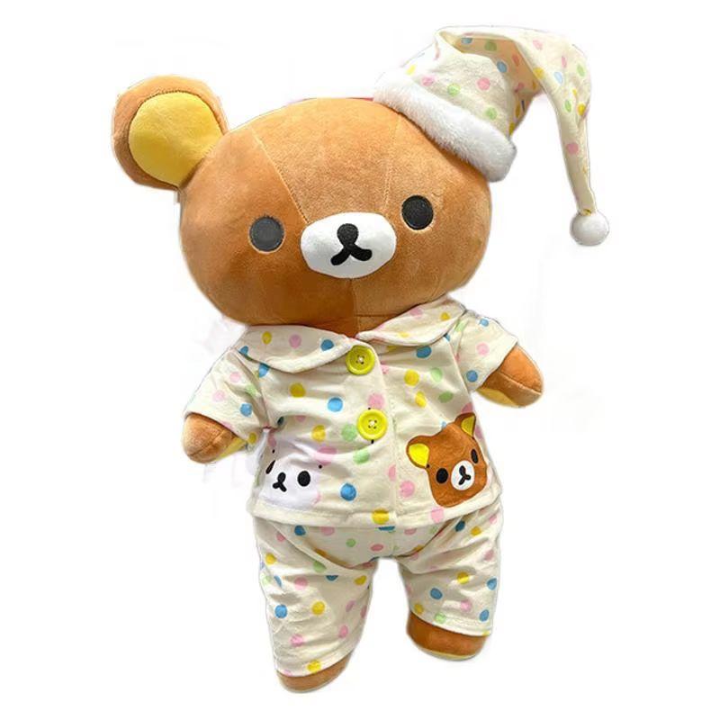 35-55cm Rilakkuma Pajamas Plush Toy Doll Sleeping Pillow Soft Cushion For Sofa Bed Decorative Supportive Throw Pillow Gift