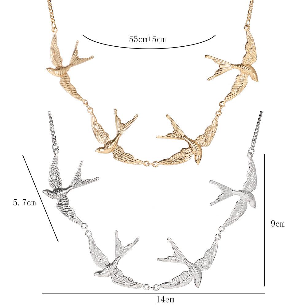 Women Ins Collarbone Chain Birds Necklace Jewelry Accessories