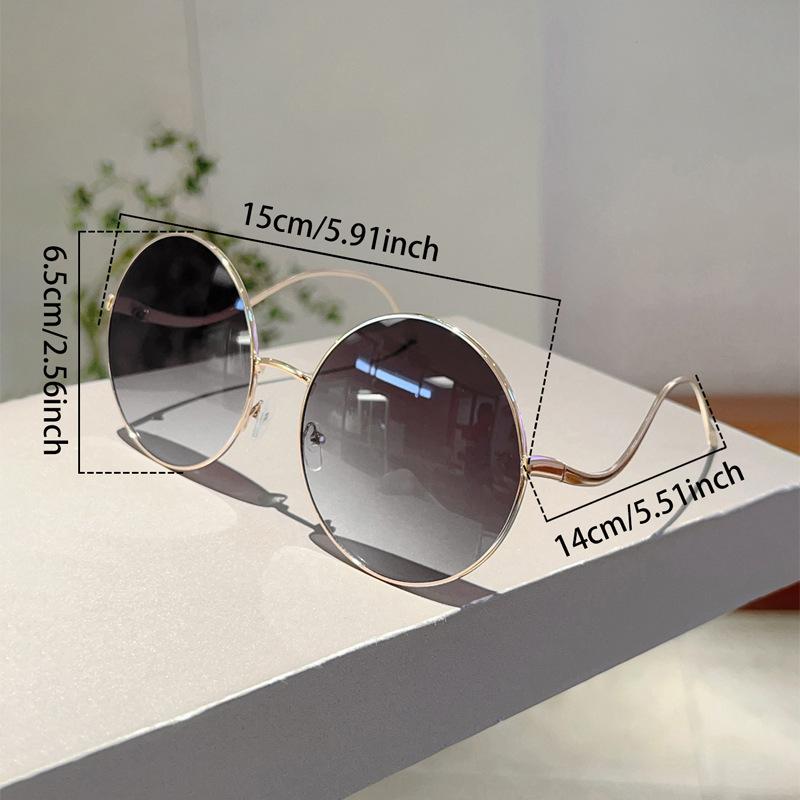 Rimless Sunglasses Polygon Fashion Popular Women Shades Big Frame Round Glasses for Female Gradient Eyeglasses UV Eyewear