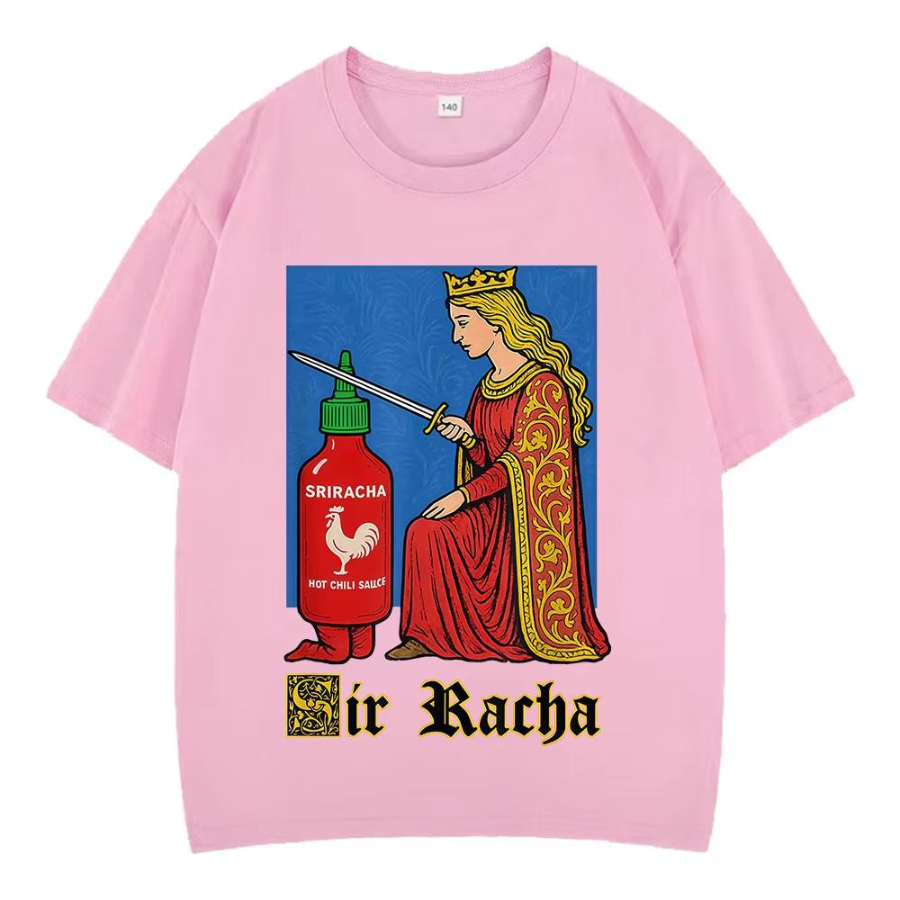 

Sir Racha Funny Chili Sauce Graphic TShirt Unisex Women Clothing Casual pure Cotton TShirts Hiphop Short Sleeve Fashion T Shirts 4XL