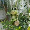 Schwingendes Baumstamm-Frosch Harz Hängendes Ornament Große Augen Cartoon Frosch Baum Hängende Statue Hof Terrasse Garten Mikro-Landschaft Dekoration