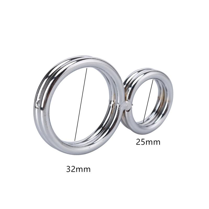 Stainless Steel Penis Cock Rings Testis Restraints Ball Scrotum Stretcher Male Delay Ejaculation Adult Sex Toys for Men Erection