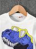 Conjunto de Moletom com Calça 3D de Dinossauro para Meninos - Roupa Tendência 2025