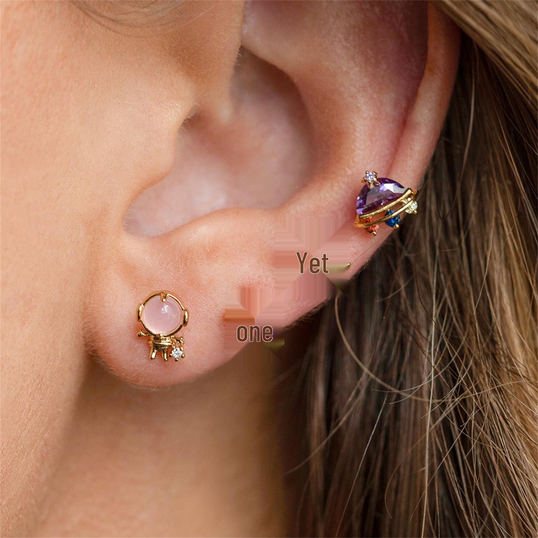 

Korean Creative Cartoon Space Stud Earrings Set - Fashionable and Stylish Combination