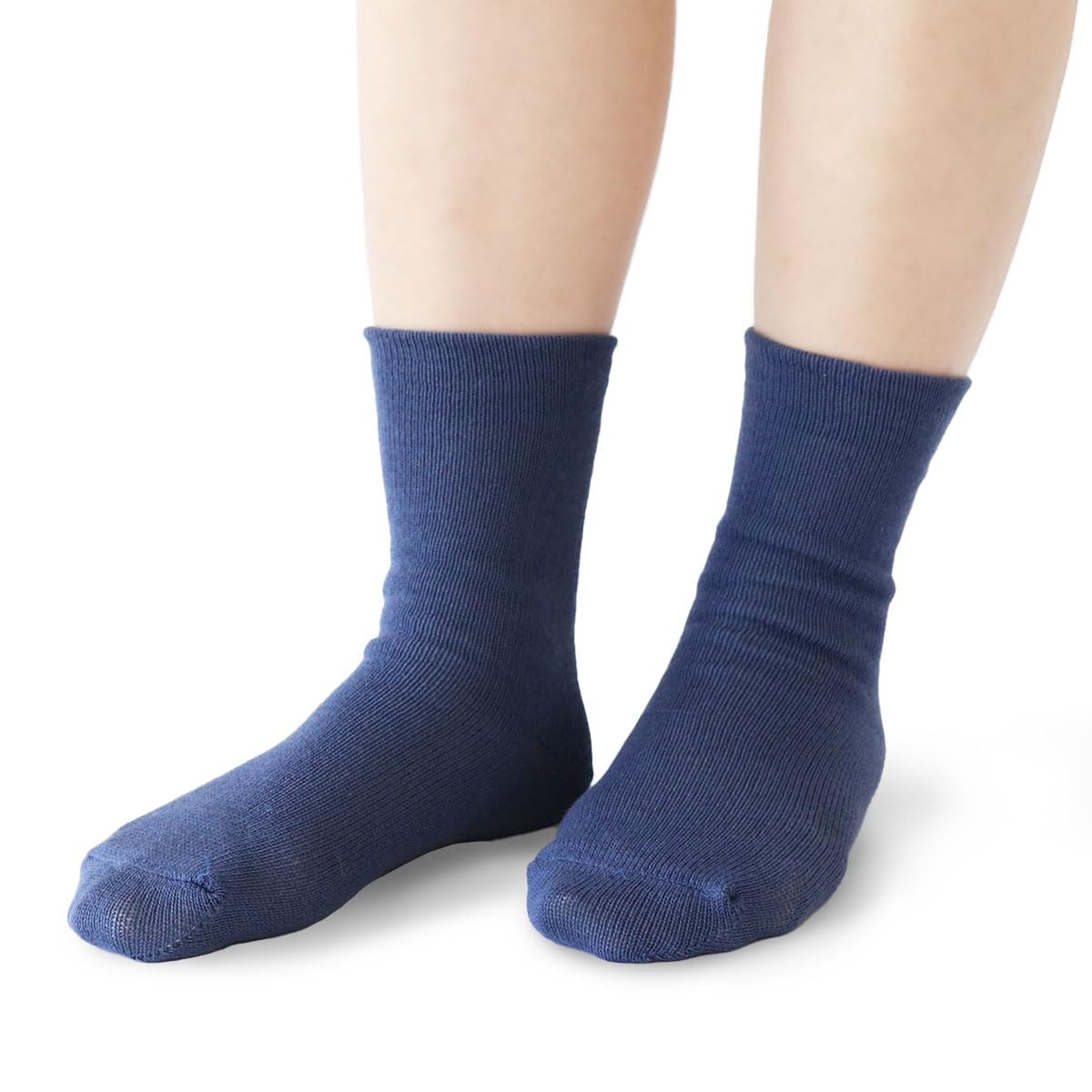 

[Kinuyo] Носки с двойной вязкой и шелковой подкладкой 100%, Очень теплые, Шелковые, Женский размер 22,5 см-24,5 см, Темно-синий