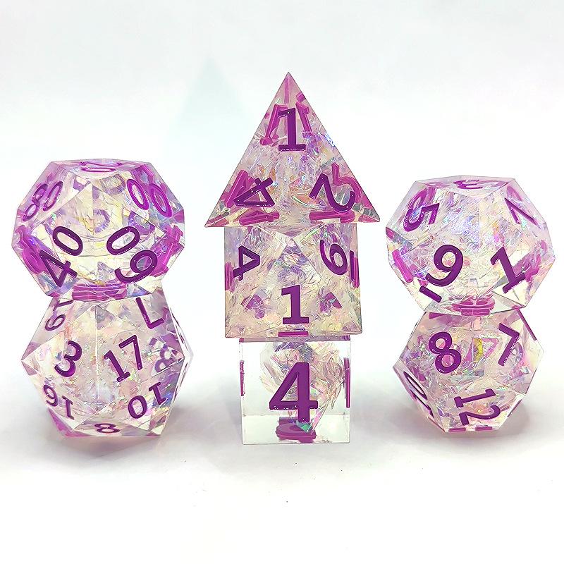 Sharp Resin Polyhedral Dice for Cthulhu, DND, and TRPG Board Games