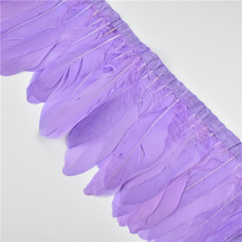 2 Meter Gänsefederbesatz Hochzeitsfeier Dekoration Fransen für Kleidung Makramee Federn DIY Farbige Federn Bänder für Bastelarbeiten