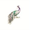 Vintage Classic Women Men Enamel Peacock Badges Brooch
