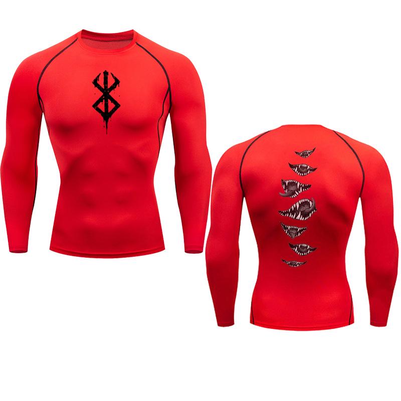 Berserker Courage Men's Compression Fitness T-Shirt - Quick-Dry, Tight Fit for Running & Gym