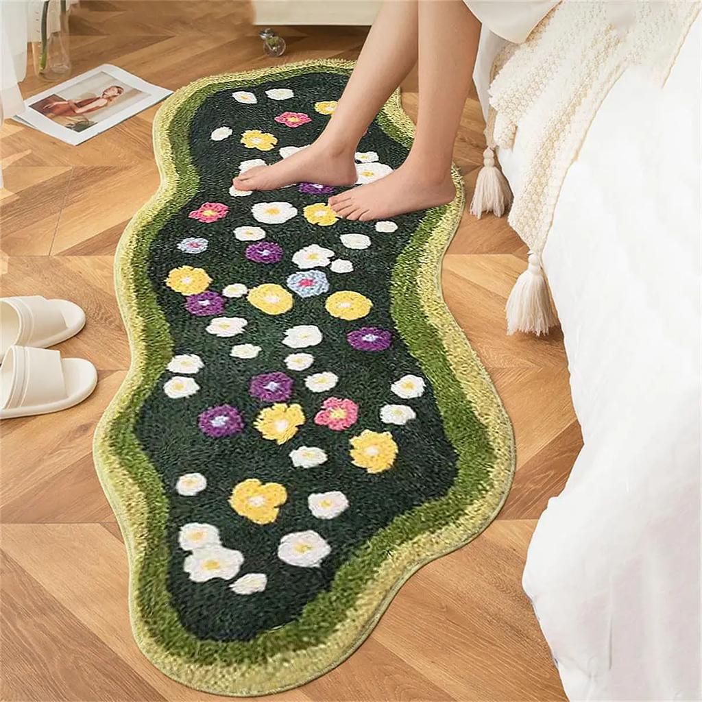 Irregular Shapes Rugs for Bedroom Home Thick Plush Rug Modern Style Living Room Decoration Carpet Fluffy Soft Bedside Floor Mat