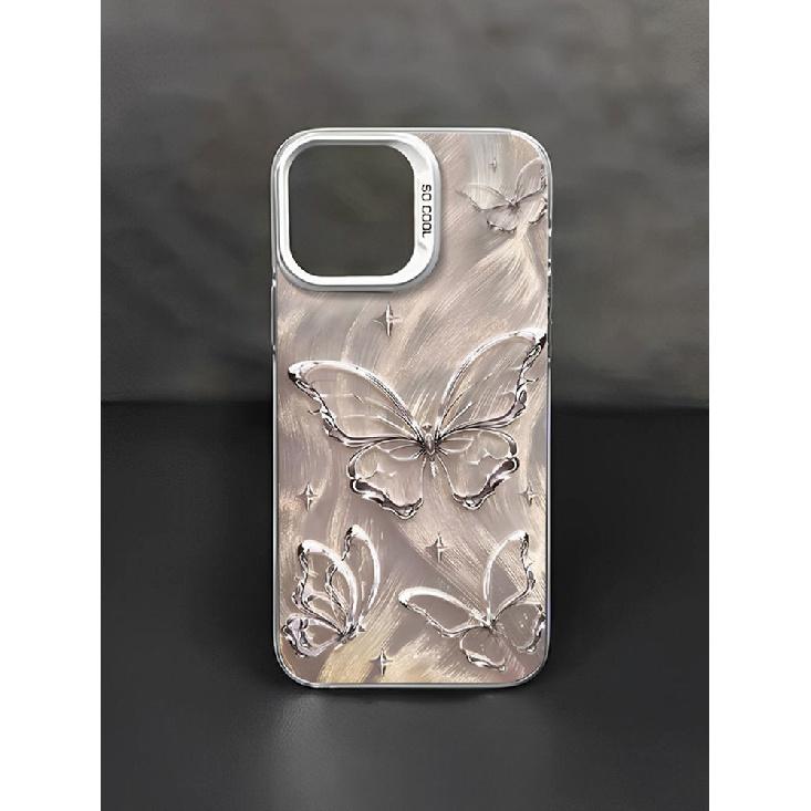 Shiny Butterfly Personality Hard Phone Case for iPhone 15 / 15 Pro Max/ 15 Pro 14/13/12/11/XS Max Simple Cover On iPhone