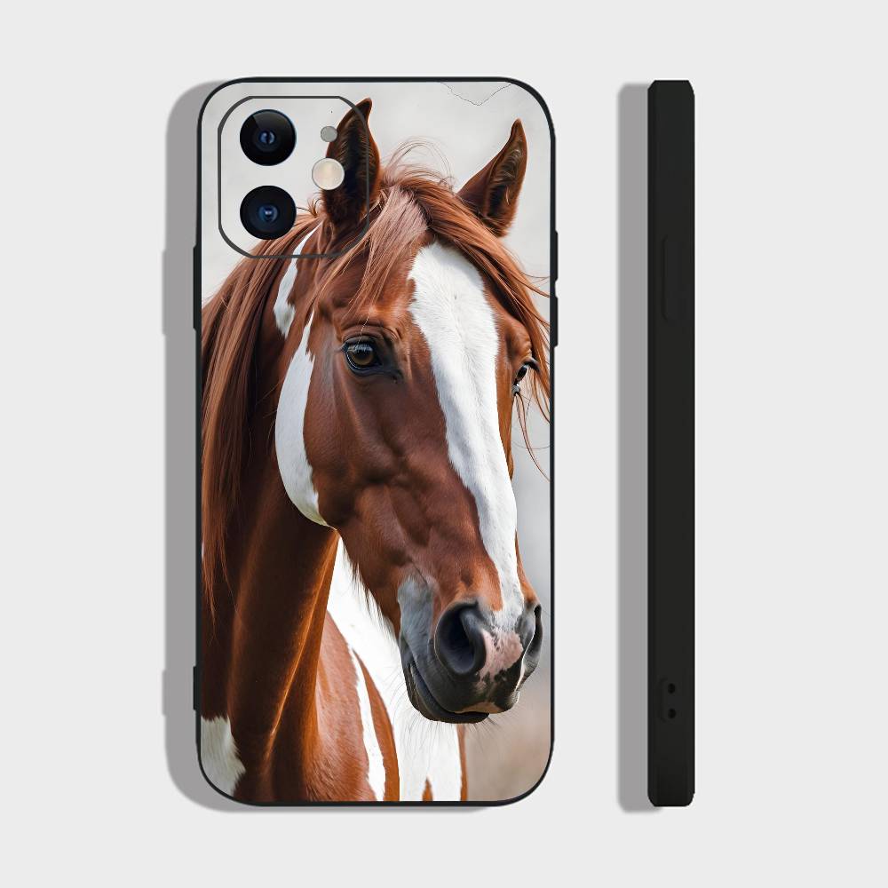 Animal Galloping Horse For IPhone 13,17,11,12,16,14,15,Plus,Pro Max Soft Silicone Black Phone Case