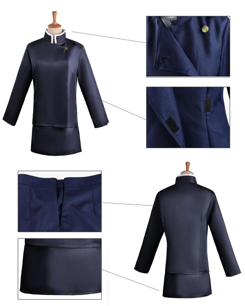 Maki Cosplay Costume with Grade 4 Anime Cosplay Full Set with Adult Fancy School Festival Maki with [Kamihei Ryohin] Zen'in Wig, Sorcerer, Outfit,