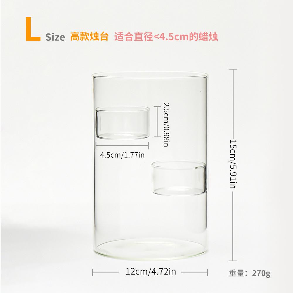 Glass Candle Holder Cylinder Candle Stand,Elegant,Decorative Decorative for Tea Light for Home Table Centerpiece Decoration