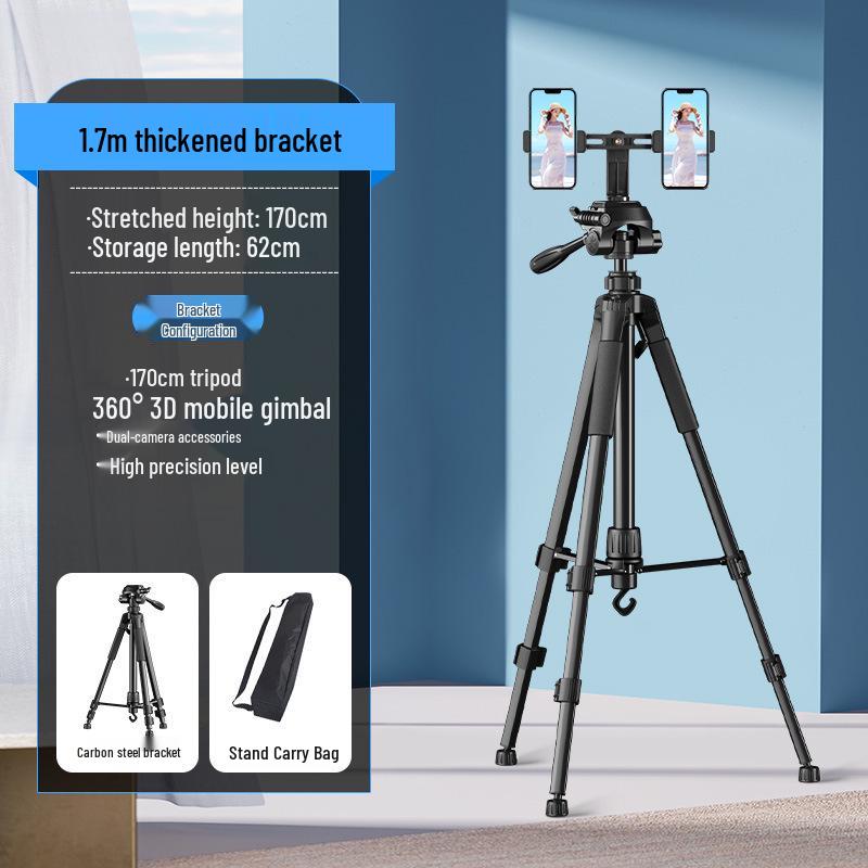 Dual-Position Mobile Phone Holder with Fill Light for Streaming and Photography