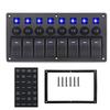 8 Gang Rocker Switch Panel For Jeep Boat Marine Car 12V 24V Waterproof On-Off 5pin 12v Led Panel Switch With Sticker Set