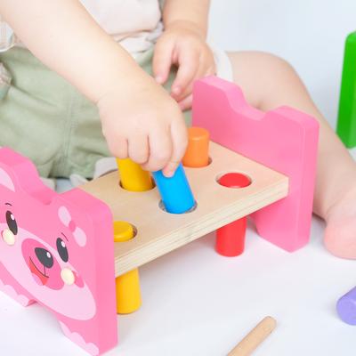 Montessori Dřevěná Kladívková Hračka Děti Trénink Jemné Motoriky Senzorická Hra Sada Rozpoznávání Barev Vzdělávací Hračka Pro Autistické Děti