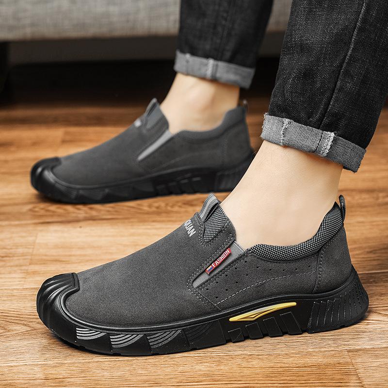 New Men's Shoes Autumn Labor Insurance Shoes Low-top One-pedal Thick-soled Non-slip Work Shoes Tooling Trendy Shoes Fashion Casual Shoes