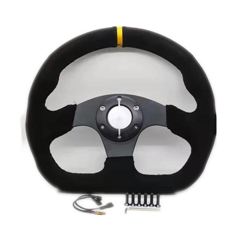 Modified 13-Inch Suede Racing Steering Wheel for Drift Cars