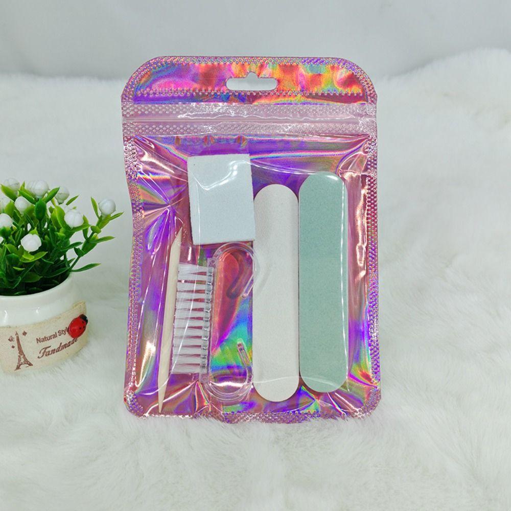 Portable Five Piece Set Nail Care Tools Rubbing Strips Polishing Strips Nail Kit Mini Tofu Blocks Wooden Sticks Nail Tool Kit