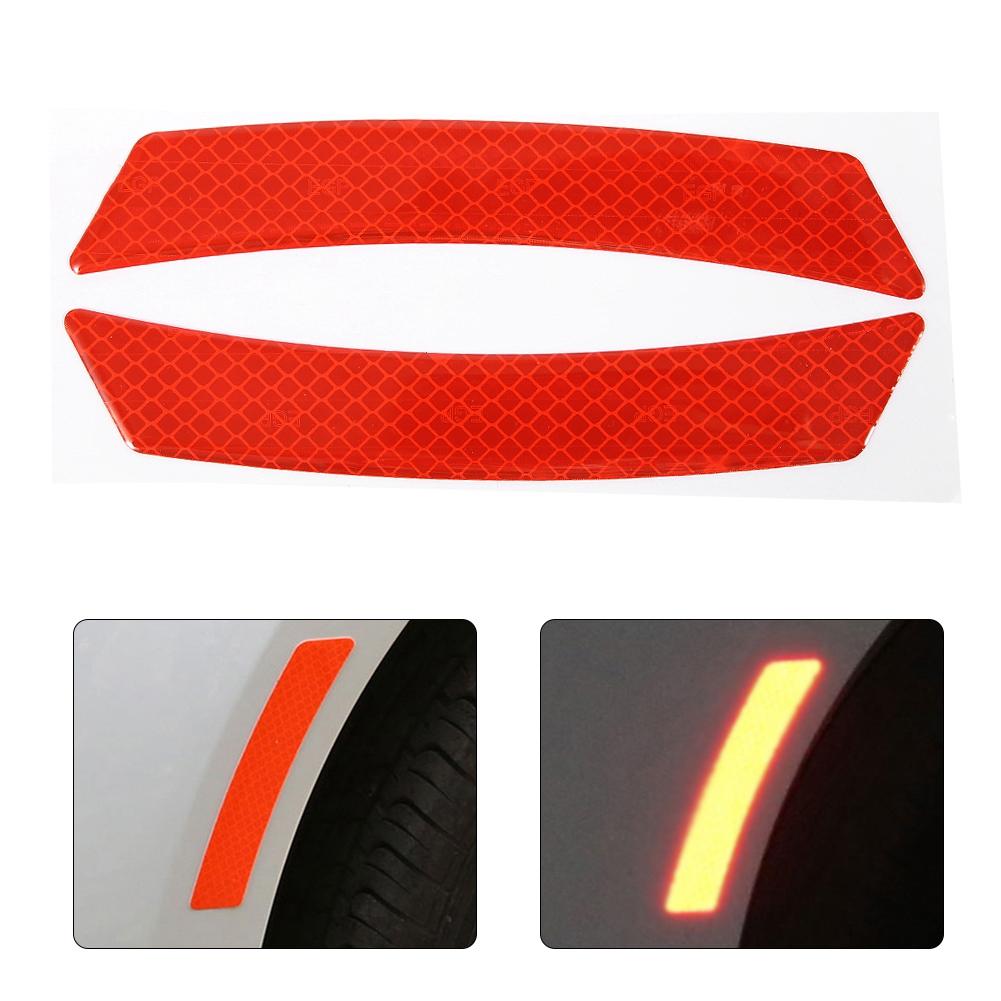 2 szt. Universal Car Reflektor odblaskowa naklejka na koło Brwi Taśma ostrzegawcza bezpieczeństwa