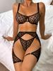 INS European and American Internet celebrity sex underwear sexy mesh comfortable gathering perspective chain versatile four-piece female spot