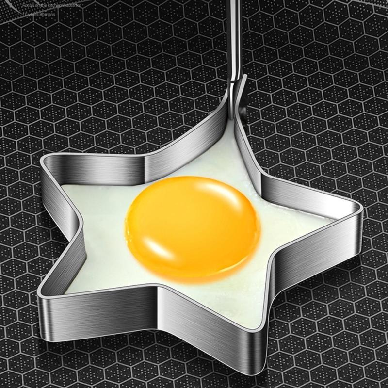 Love-shaped Fried Egg Mold 5 PCS Thickened Stainless Steel Omelet Model Poached Egg Mold Creative Fried Egg Mold Egg Tools