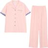 Hodohome Women's Pure Cotton Pajamas Spring Summer Short Sleeve Long Pants Comfort Cotton Loungewear