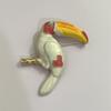 Fashion And Exaggerated Design Colorful Enamel Parrot Choker Necklace Vibrant Shiny Gold Accents For Parties Vacations