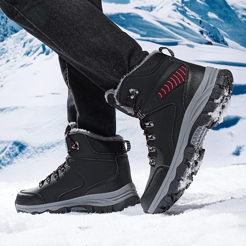 Winter Men's Boots Windproof Snow Boots Warm Plus Velvet Men's Cotton Shoes Non-slip Hiking Boots Comfortable Male Casual Shoes