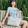 New Lee Fabric Shoulder Bag Tote Women's Haze Blue/Beige LE250614M