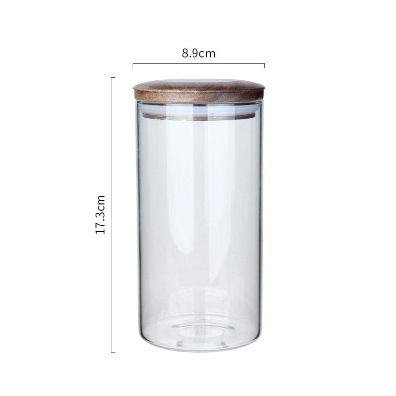 Transparent Glass Storage Jar with Lid Moisture-proof Sealed Jar Tea Can Food Storage Jars Candy Jar Household Storage Container