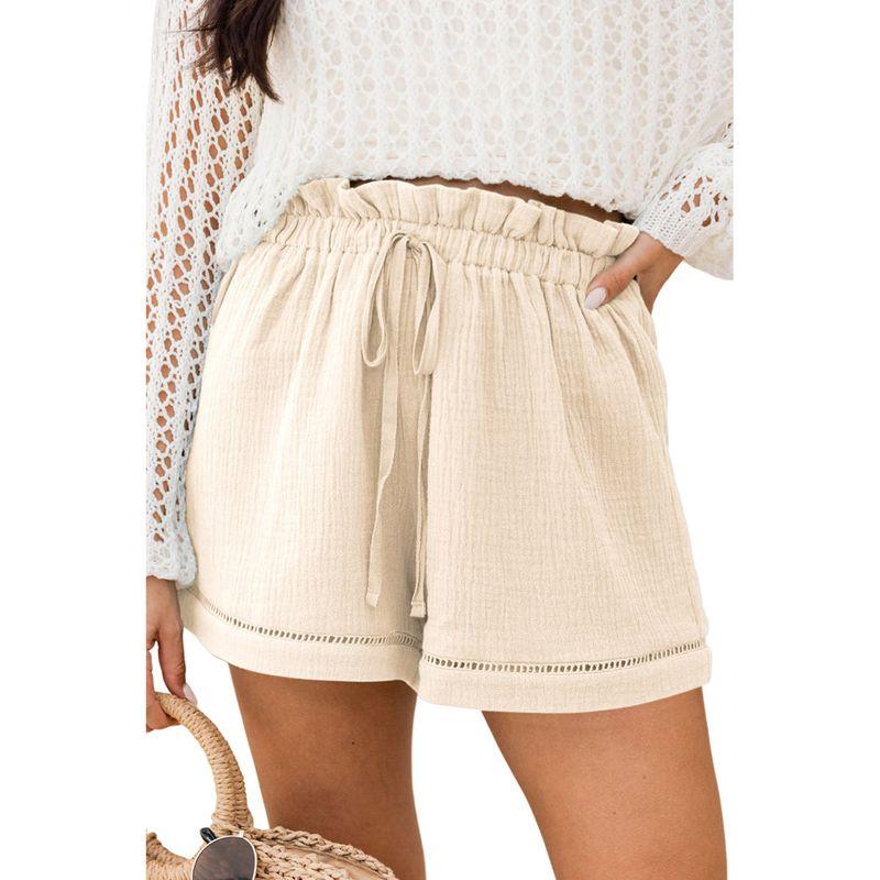 American Shiying Solid Texture Versatile High Waist Shorts Women 2025 Summer New Thin Breathable Casual Pants