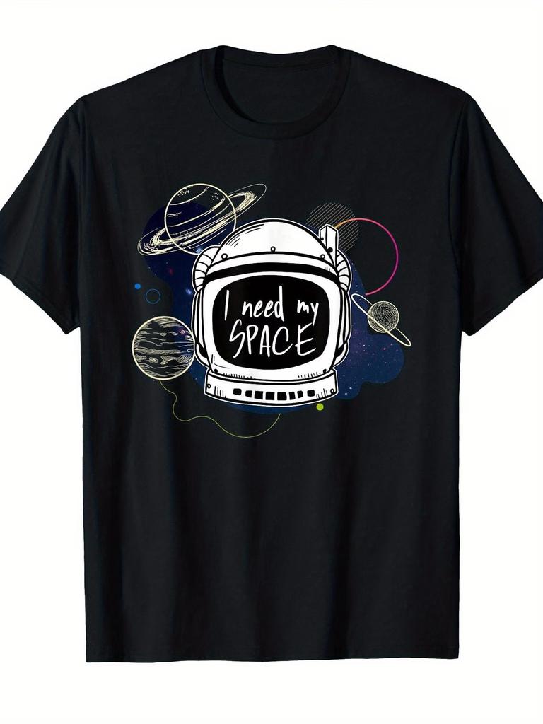 Men's Humor Graphic T Shirt Cotton Tee Women Spring Summer Oversized Meme I Need My Space Loose