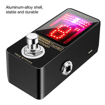 Precision Chromatic Tuner Pedal Large LED Display Full Metal Shell with True Bypass for Guitar Bass