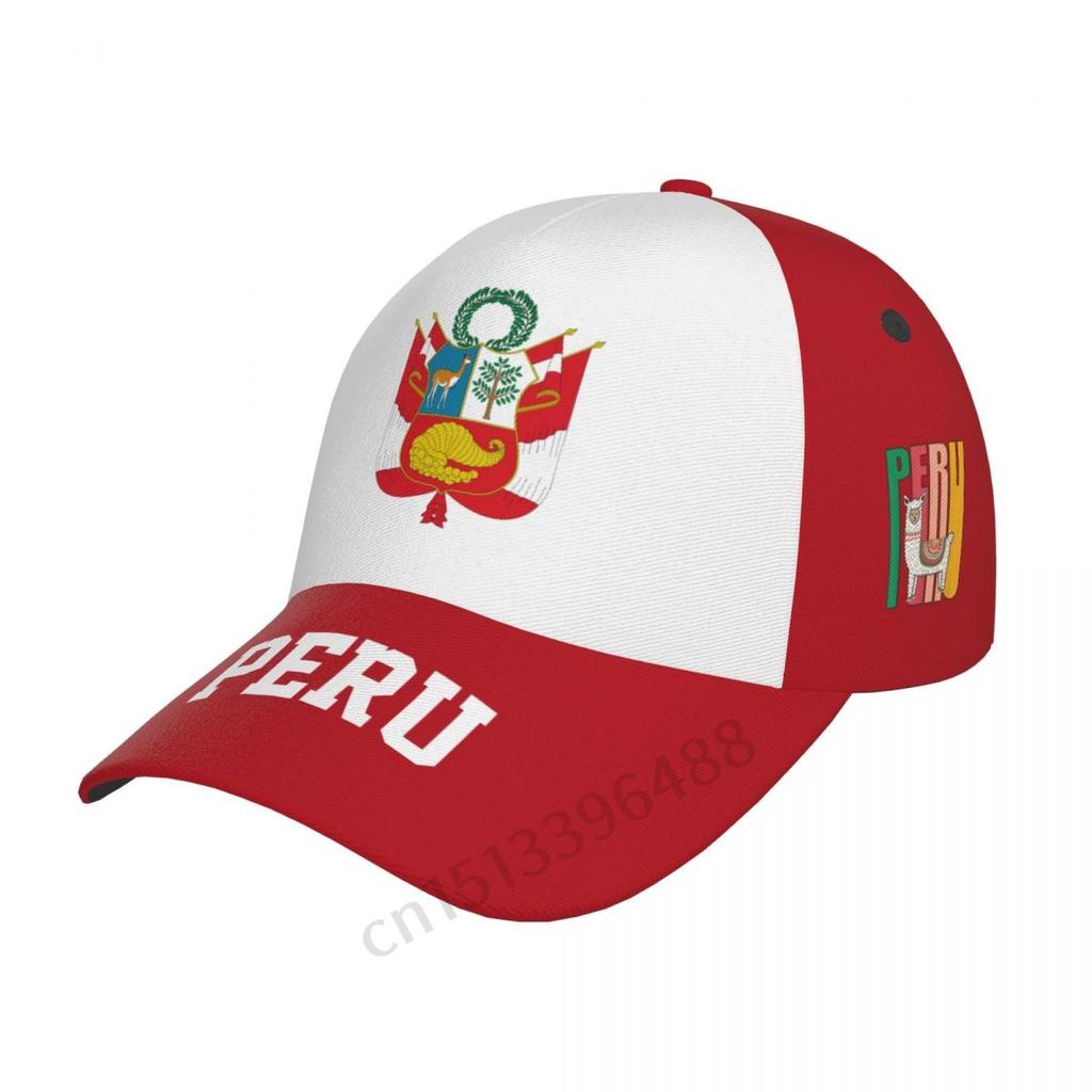 Peru Flag 3D Soccer Hats Sun Baseball Cap Breathable Adjustable Men Women Outdoor Fishing Hat