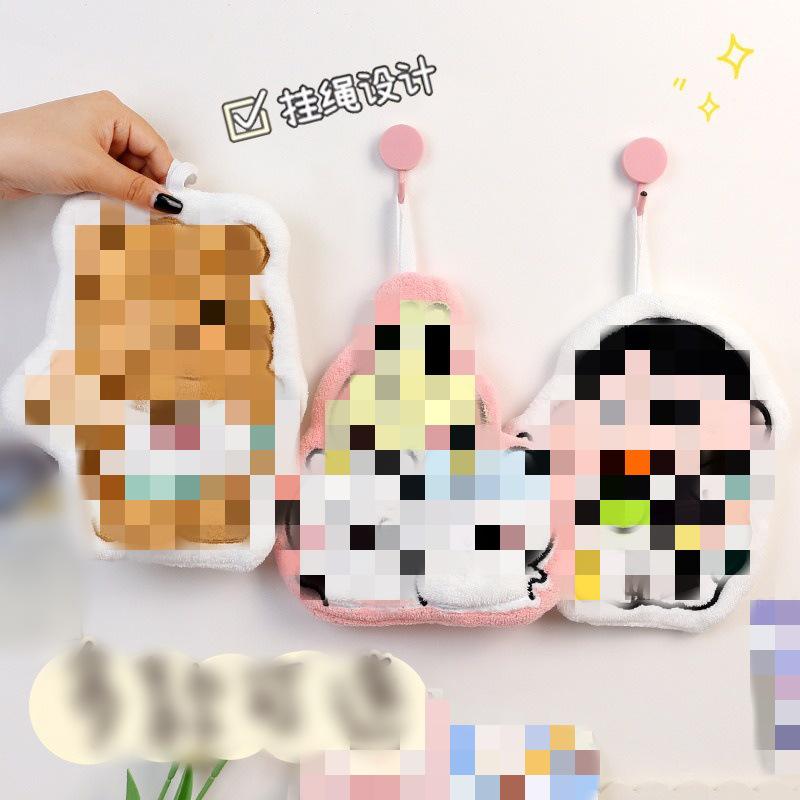 Cartoon Cute Soft Absorbent Hand Towel - Lint-Free, Thickened, for Kids' Bathroom & Kitchen Use