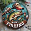 Vintage D Printed Fishing Welcome Sign Round Metal Wall Art for Decor Perfect Gift for Fishing Enthusiasts Durable Rustic Decor