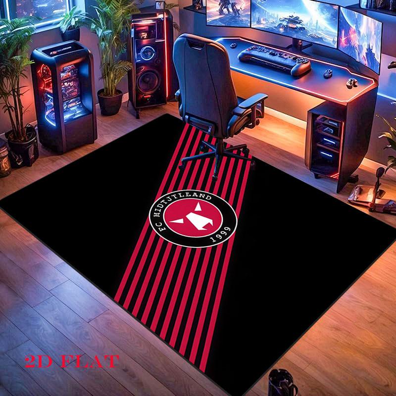 FC Midtjylland Logo Carpet Rug for Living Room Bedroom Home Sofa Decoration,Kids Play Nonslip Floor Mat