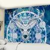 Cute Fawn Tapestry Christmas Reindeer Wall Hanging Bohemian Bedspread Blanket Dorm Home Decor mantas mandalas
