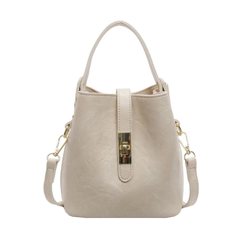 Popular Small Bag Women's Autumn New Retro Simple Bucket Bag Fashion Casual Shoulder Messenger Bag