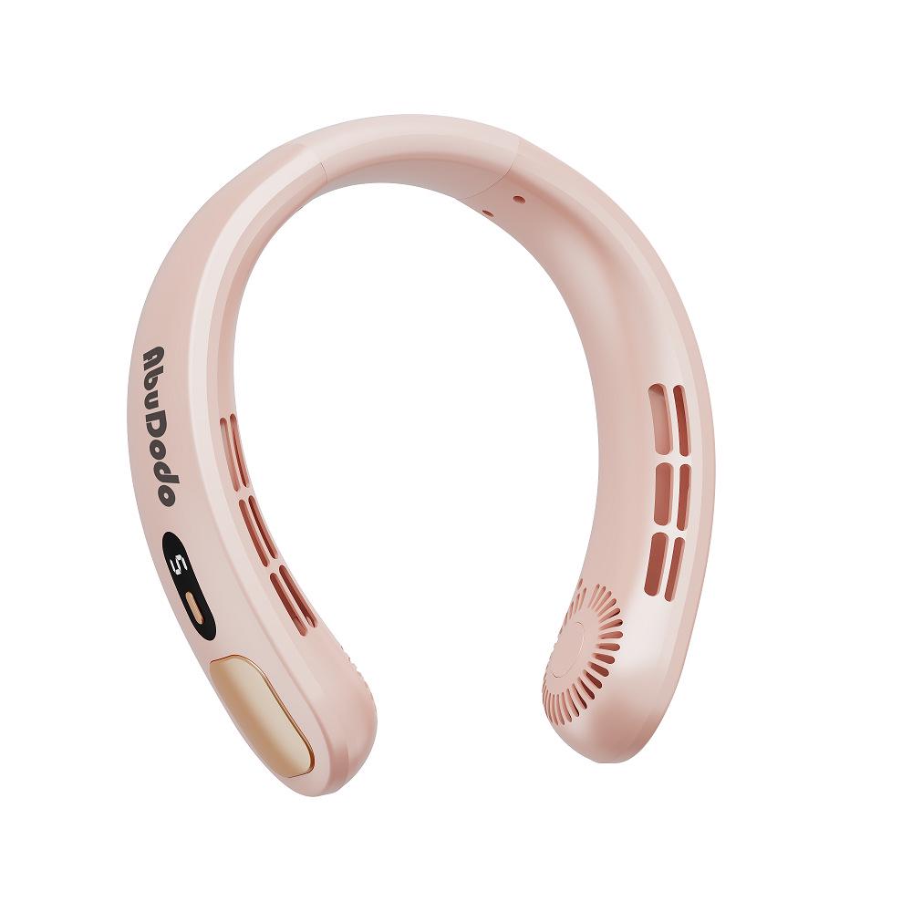 

USB Rechargeable Bladeless Neck-Hanging Fan for Office and Sports X40MAX рожевий