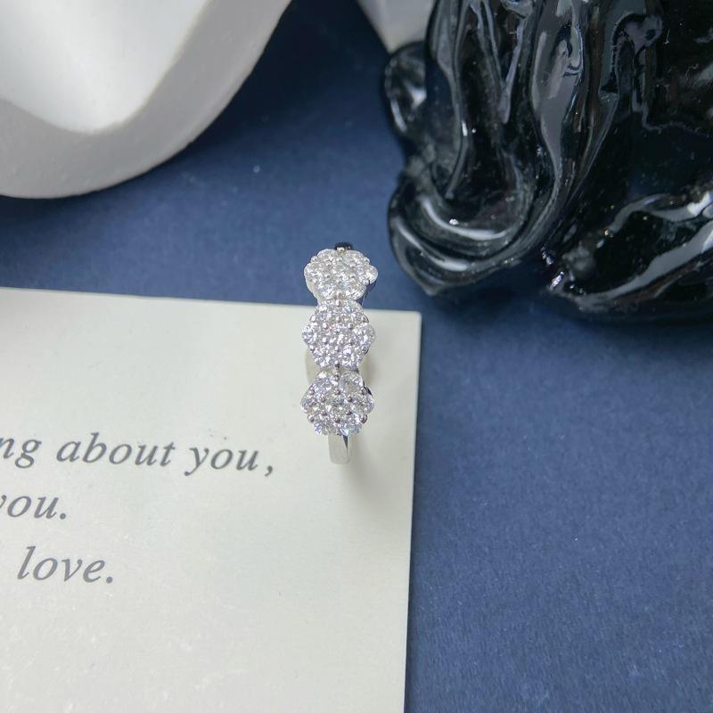 S925 Sterling Silver Flower Ring: Women s Wealth-Attracting Zircon Coin Design for Luck and Style Size 6