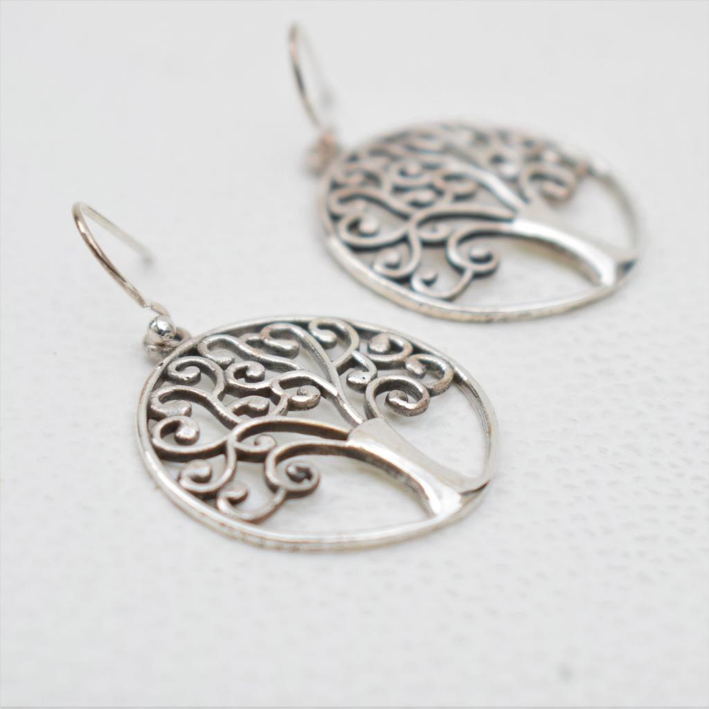 925 Sterling Silver Earring, Tree of Life Earrings, Designer Earrings, Silver Tree of Life Earrings, Gift for Her, Handmade Earrings