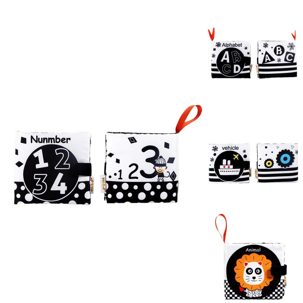 New Baby Cloth Book Black And White Number Cognitive Sound Paper Children's Early Education Book Tear-resistant Cloth Book Infant Toddler Toy