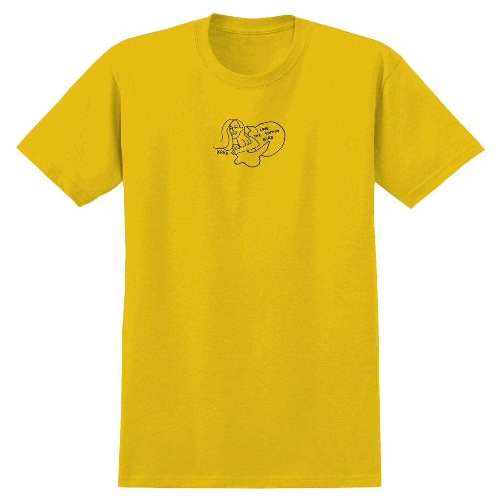 Krooked Skateboards Shirt Love Bird Gold/Black
