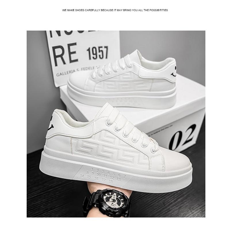 Herren Sportliche Schuhe mit dicker Sohle Schnürung Niedriger Schnitt Lässige Board Schuhe