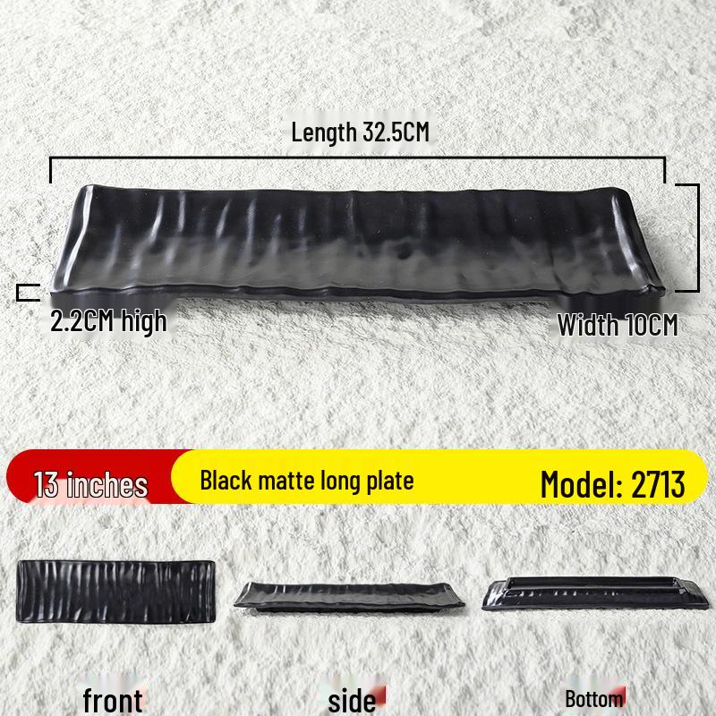 Matte Black Melamine Plate for Hot Pot, BBQ, or Kebab Shops